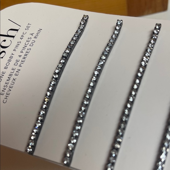 Kitsch Rhinestone Bobby Pins – Black Metal with Silver Sparkle (4pc) - Picture 9 of 12